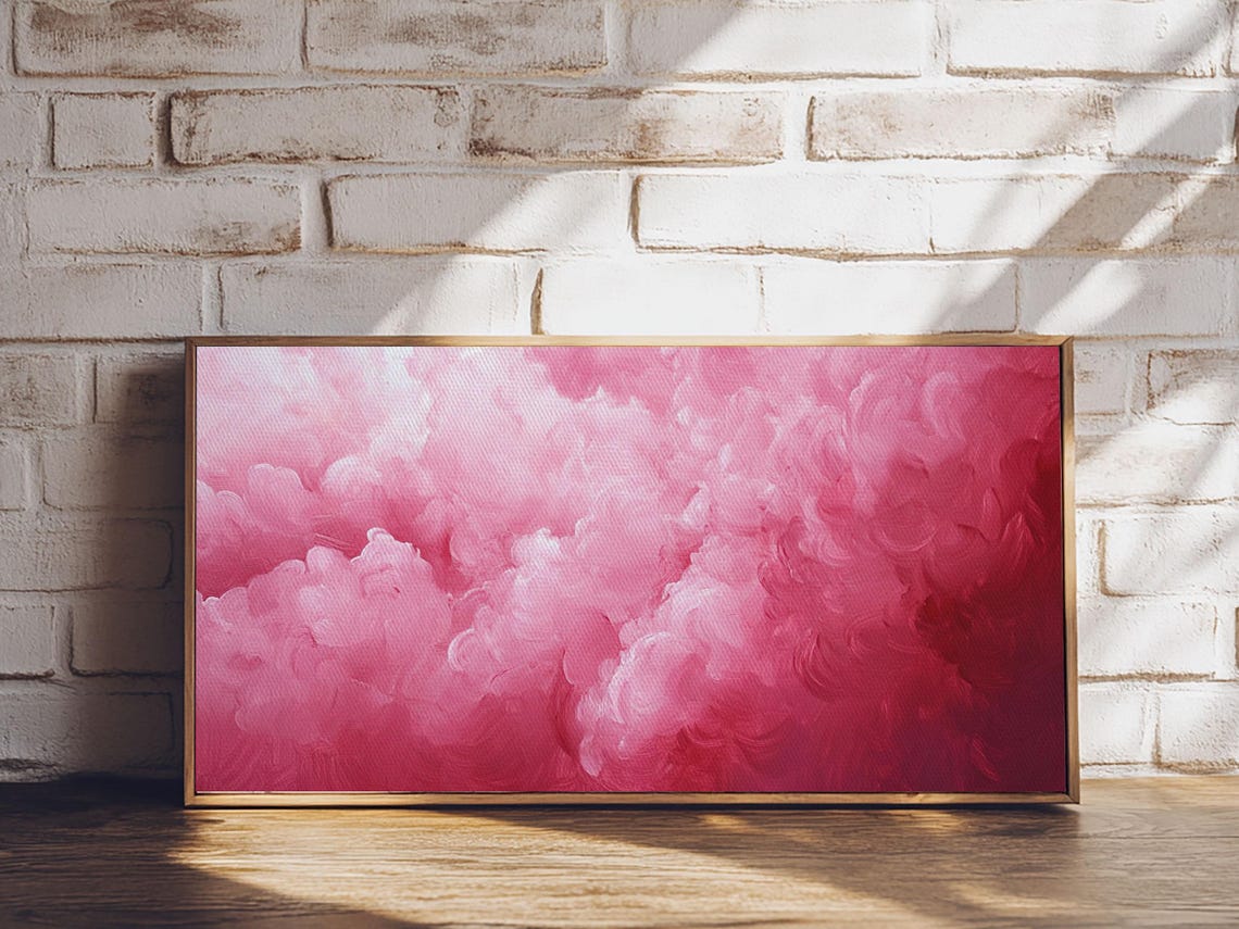 Dreamy Pink Clouds Abstract Swirls Romantic Modern Wall Art Print - Image 4
