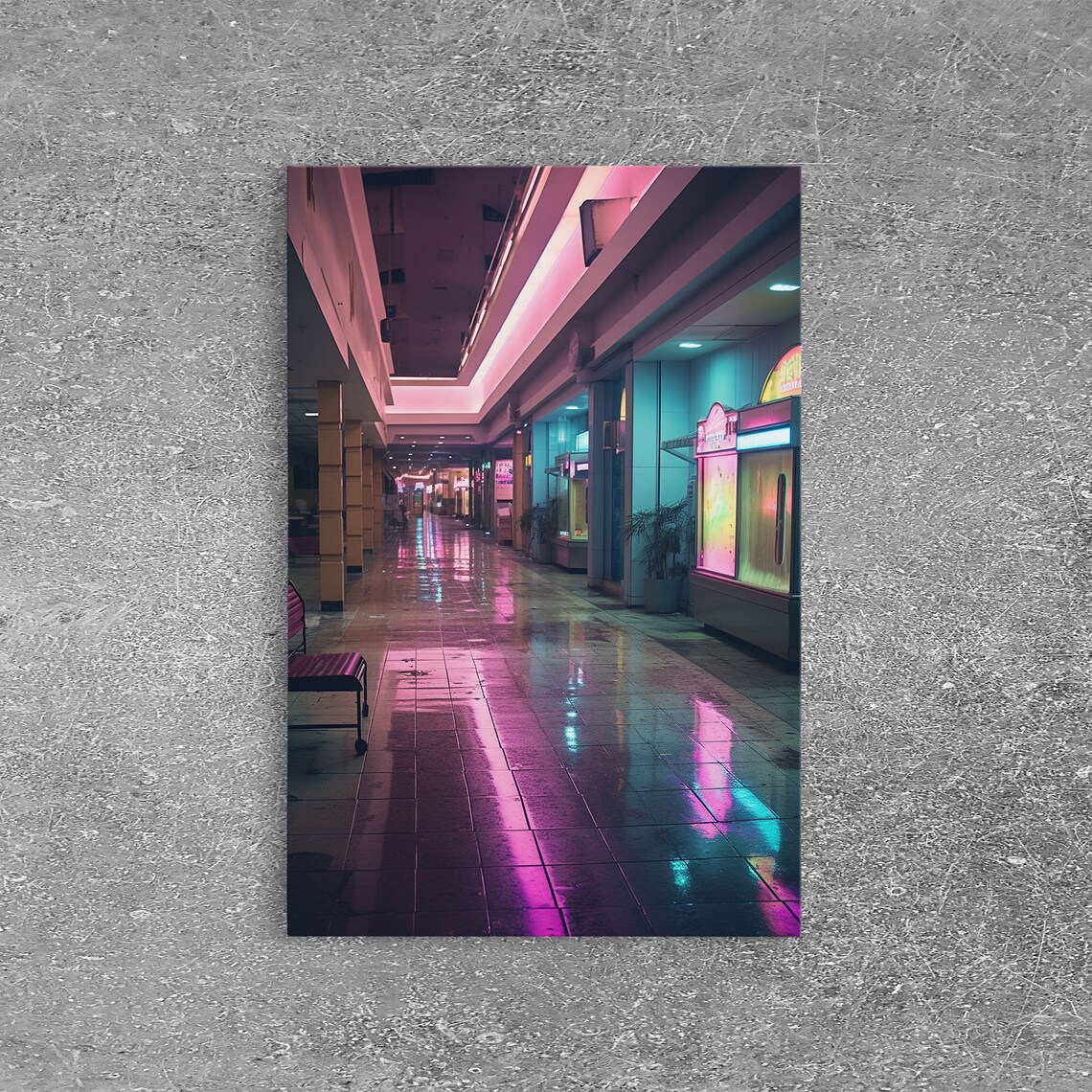 1980s Mall Liminal Spaces Vaporwave Poster Print