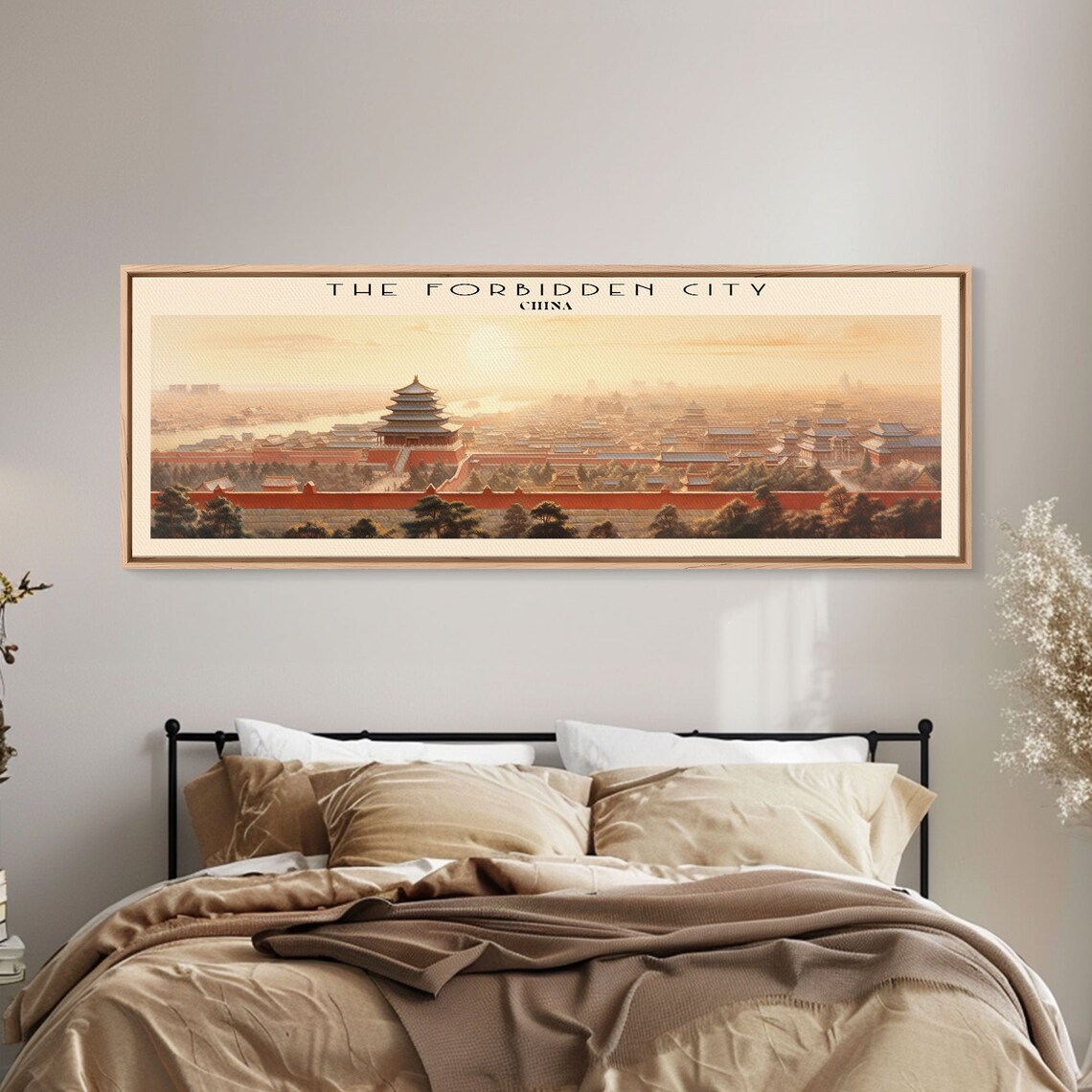 The Forbidden City China Beijing Palace Rooftops Sunrise Travel Poster - Image 2