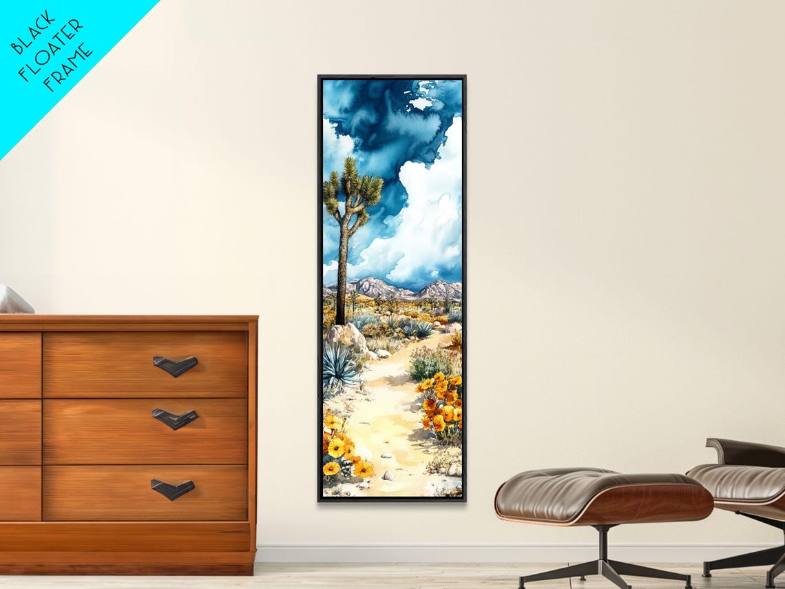 Joshua Tree California Watercolor Painting Print California Art Tall Skinny Art Narrow Art Joshua Tree Painting Joshua Tree Art - Image 2
