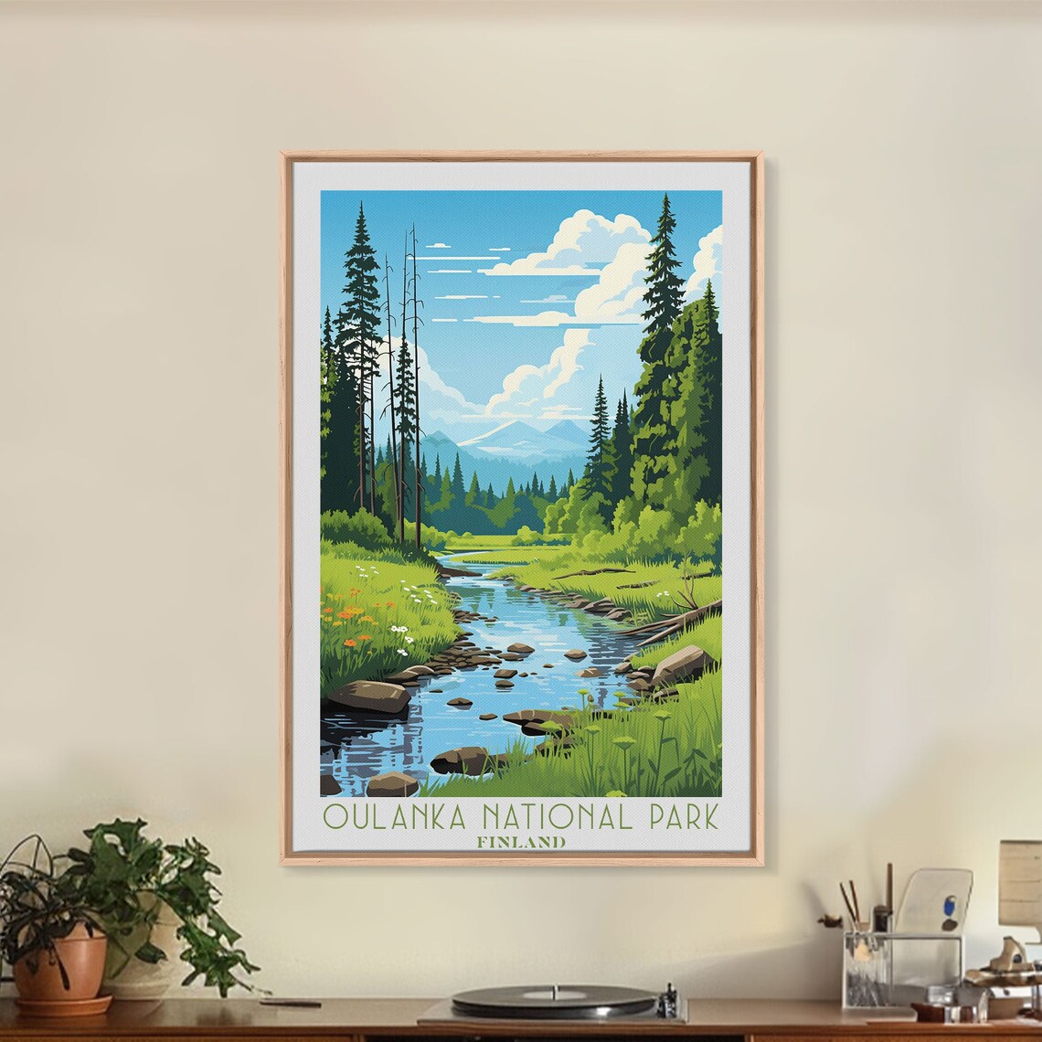 Oulanka National Park Finland Pine Forest Stream Wildflowers View Poster - Image 4