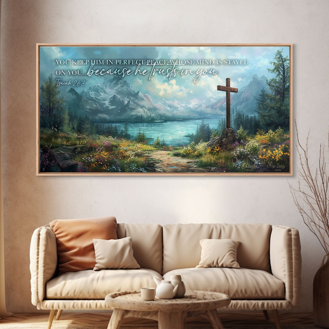 Isaiah 26:3 Scripture Wall Art, Christian Art Print - Image 4