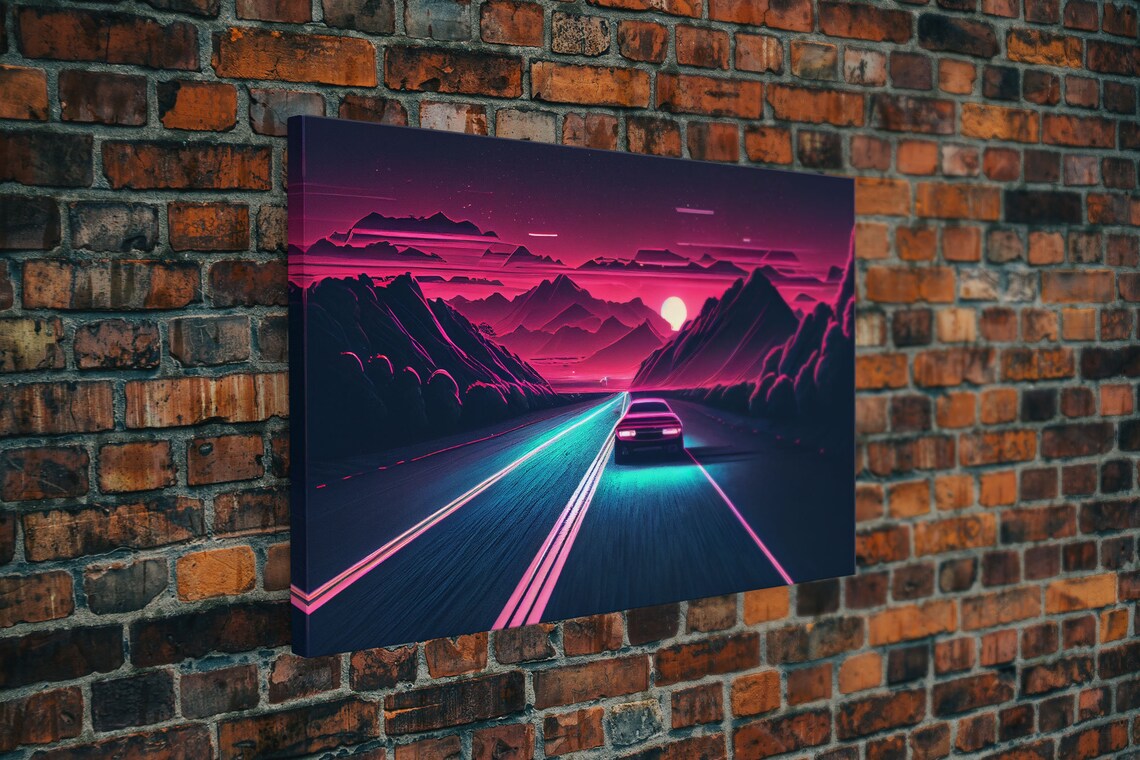 Midnight Drive Synthwave Retro 80s Poster Print - Image 5