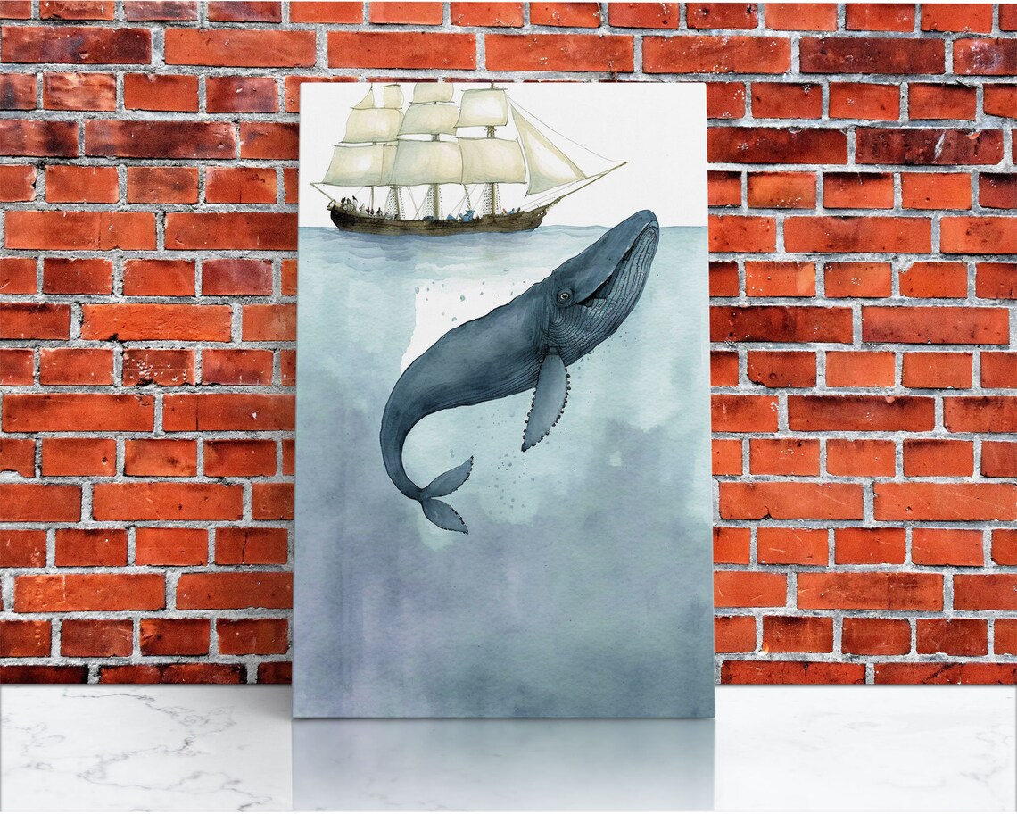 Blue Whale Watercolor Art Print, Whale Nursery - Image 3