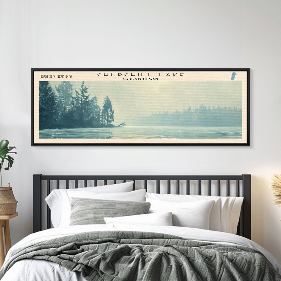 Churchill Lake Saskatchewan Misty Evergreen Haze Water Travel Poster - Image 4