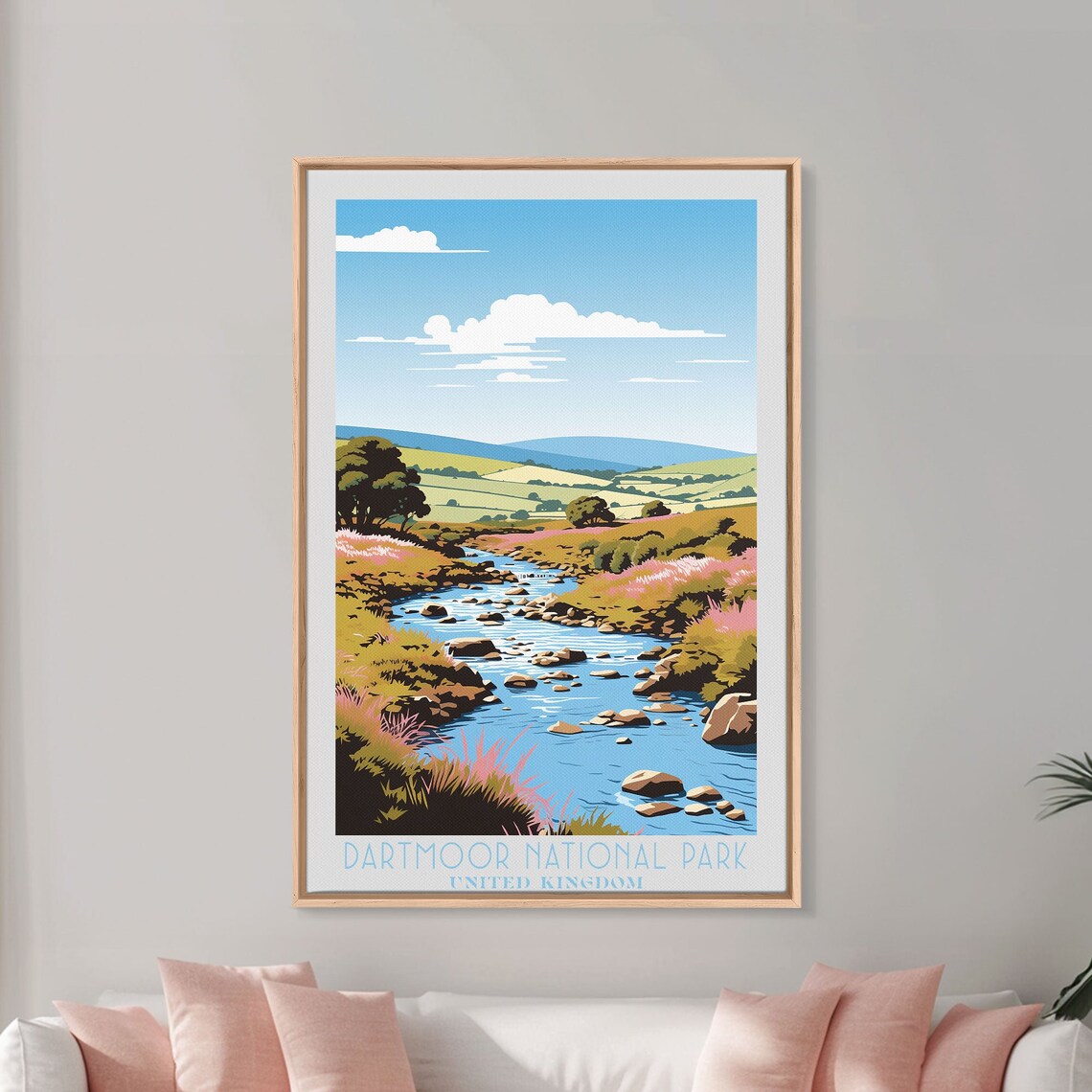 Dartmoor National Park England Moorland Stream Heather Hills Travel Poster - Image 5