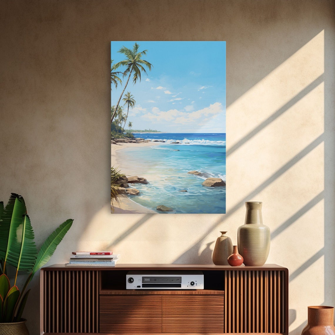Tropical Palm Tree Beach Turquoise Ocean Sunny Island Getaway Poster - Image 3