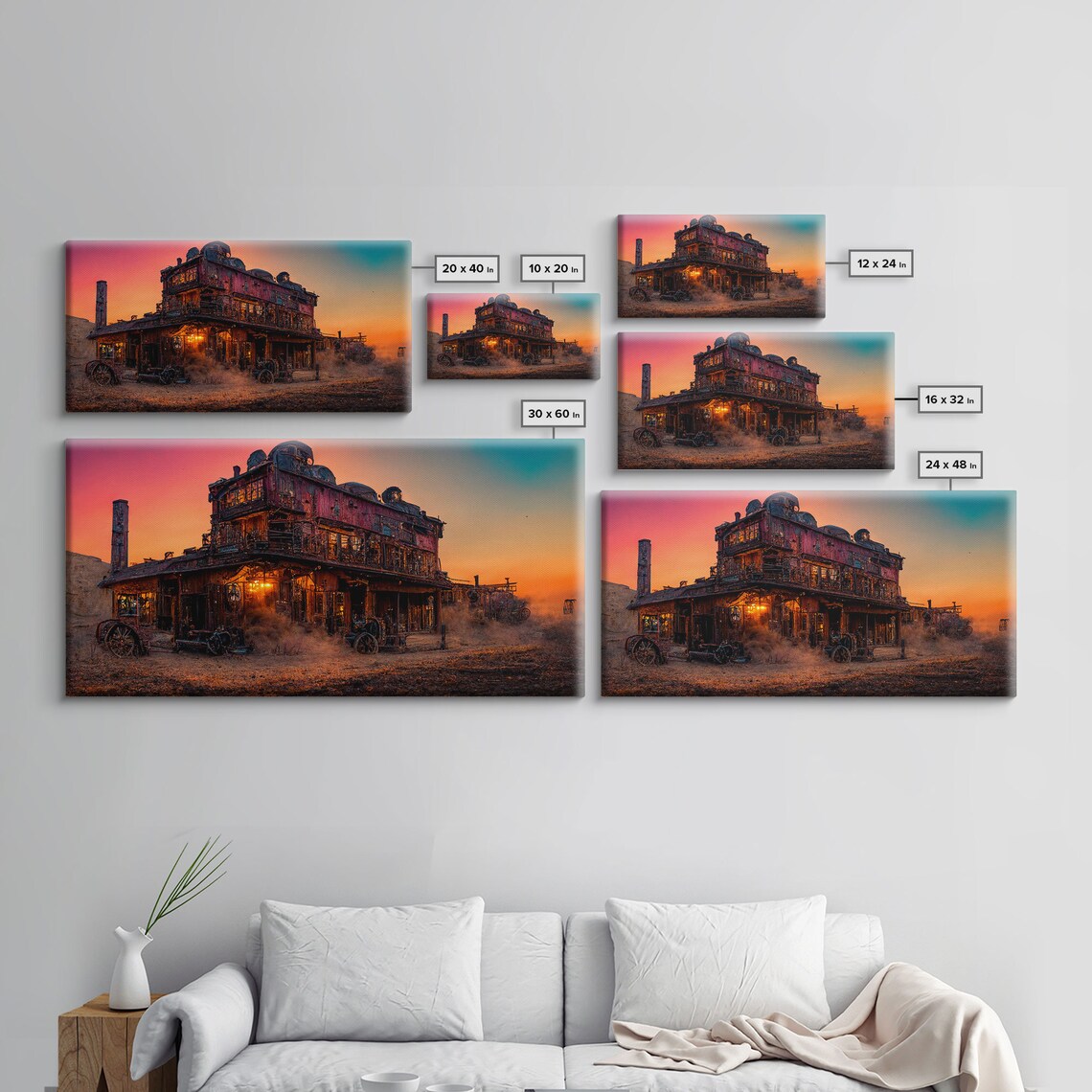 Synthwave Retro Wild West Saloon Art Print - Image 2