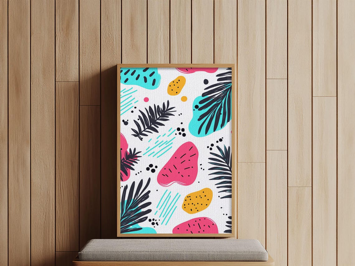 Retro Style Abstract Painting, Colorful - Image 4