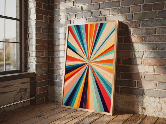 Mid Century Modern Vertical Print Tall Narrow Art Modern Vertical Wall Art Print Art Geometric Wall Art Home Decor Large Boho Wall Art