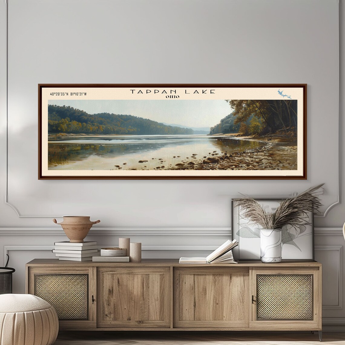 Tappan Lake Ohio Forested Hills Calm Morning Lake View Travel Poster - Image 2
