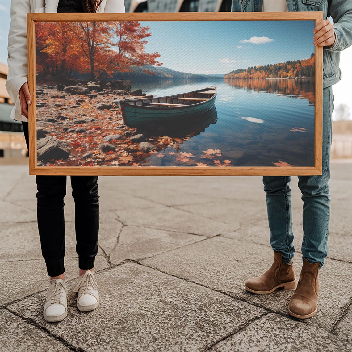 Pacific Northwest Photography Print Beautiful Lake With Canoe In The Fall Framed Print Photography Decor Fall Decor - Image 5