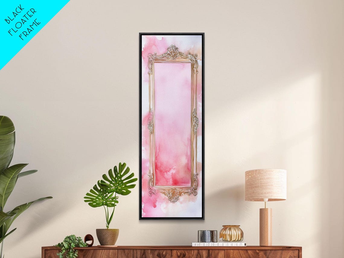 Gold Ornate Frame Pink Watercolor Classic Elegant Wall Art Poster - Image 3