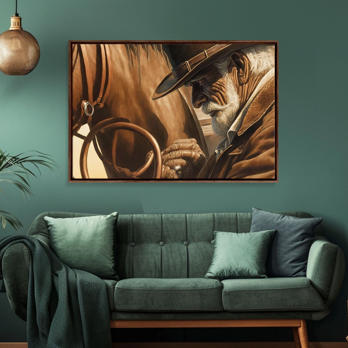 Old Cowboy Adjusting Saddle Sepia Tone Horse Western Art Wall Poster - Image 6