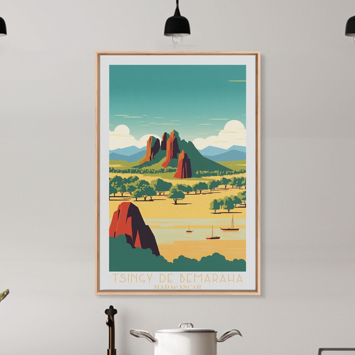 Tsingy de Bemaraha Madagascar Red Rock Pinnacles Bay View Poster - Image 4
