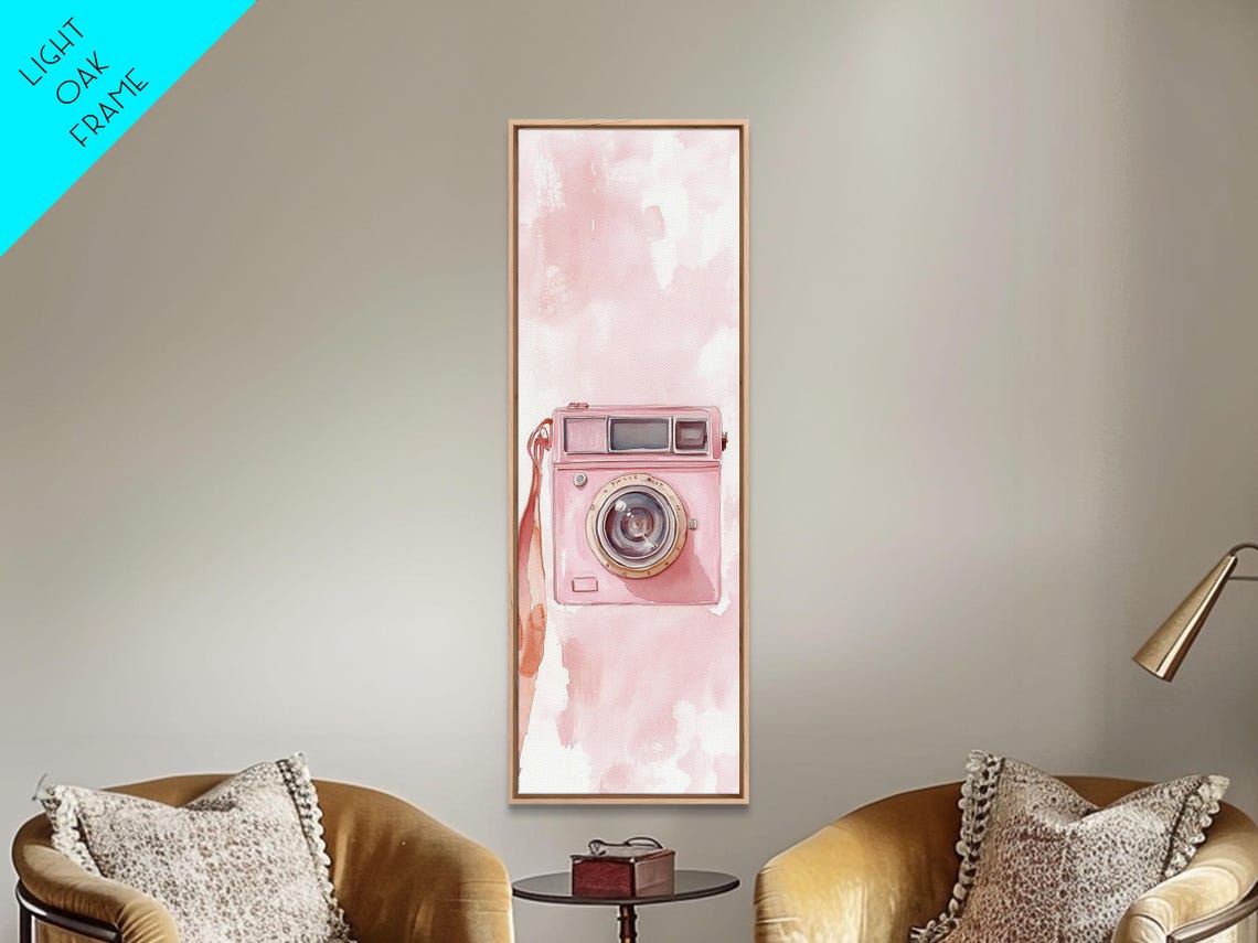 Vintage Camera Print Whimsical Art Cottagecore Wall Art Light Pink Wall Art Rustic Decor Gift Idea Vertical Feminine Art - Image 4
