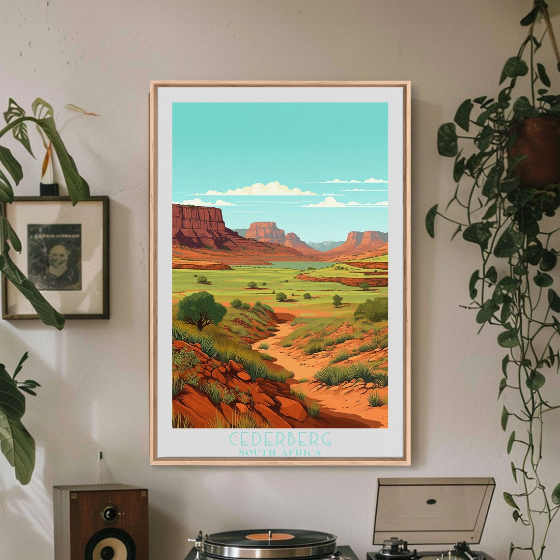 Cederberg South Africa Red Rock Cliffs Green Valley View Poster - Image 4