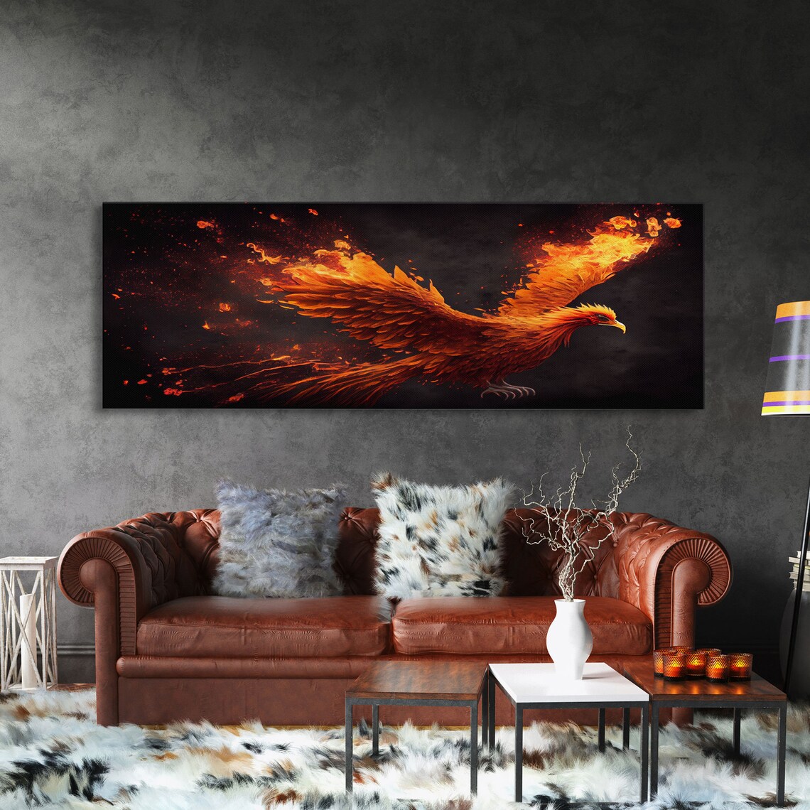 Phoenix Rebirth Art Print, Abstract Modern Decor - Image 3