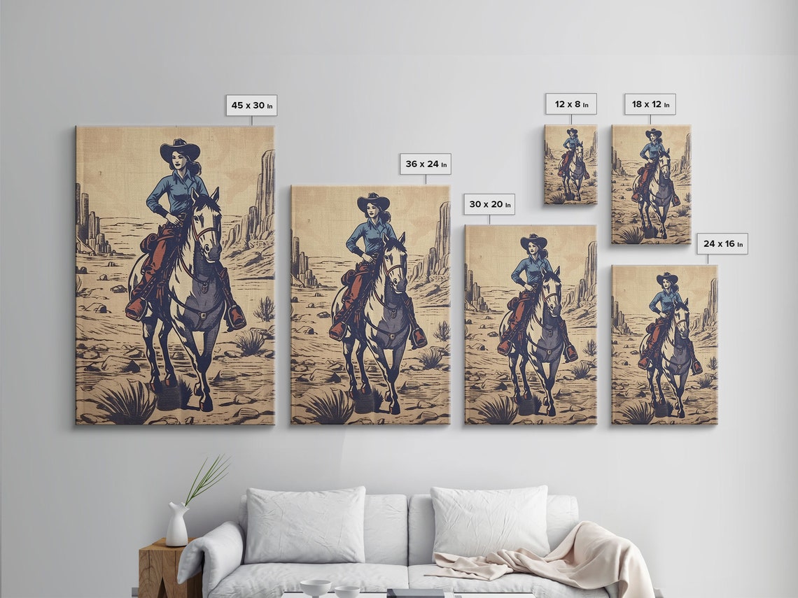 Pretty In Blue Gicle Fine Art Print Western Art Print Western Wall Art Wild West Art Cowgirl Art Cowgirl Print Retro Art Rustic Art - Image 2