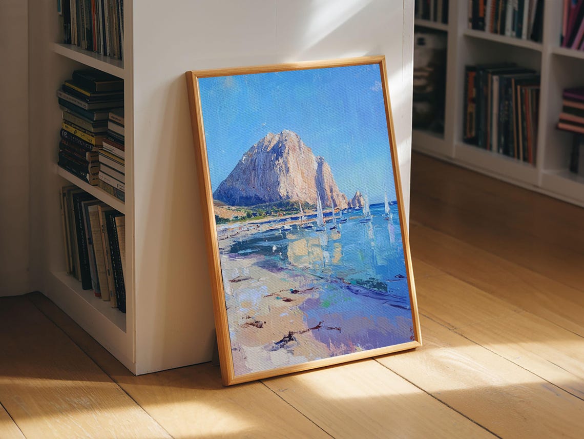 Morro Bay California Wall Art Framed Print California Decor California Painting Wall Art Oil Painting Of Morro Bay Nautical Decor - Image 3
