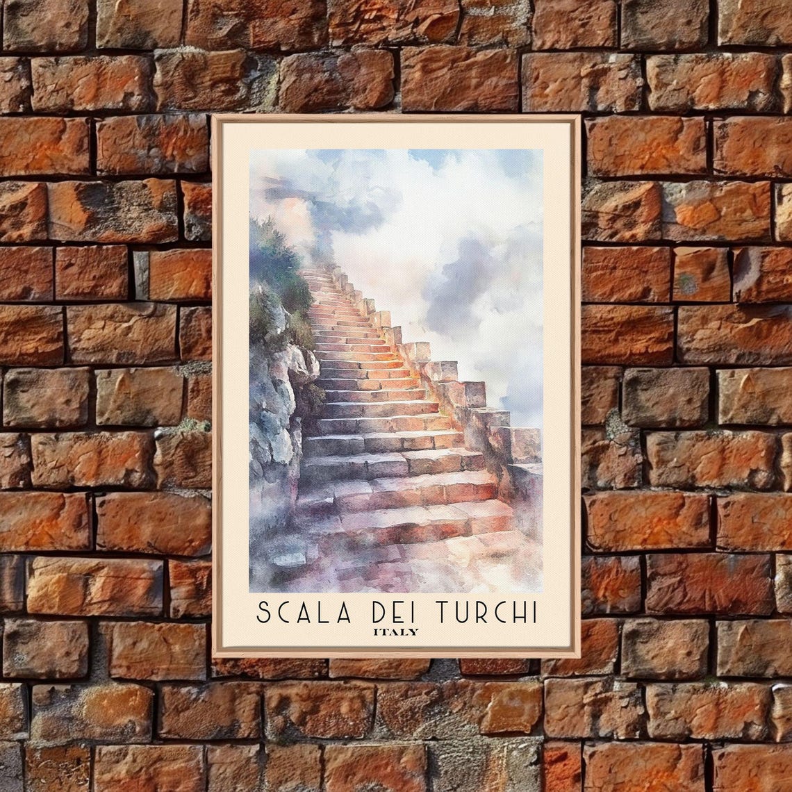 Scala Dei Turchi Italy White Cliff Stone Stairway Blue Sky Poster - Image 5