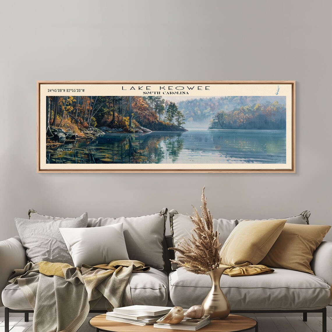 Lake Keowee South Carolina Travel Poster, Lake House Decor - Image 4