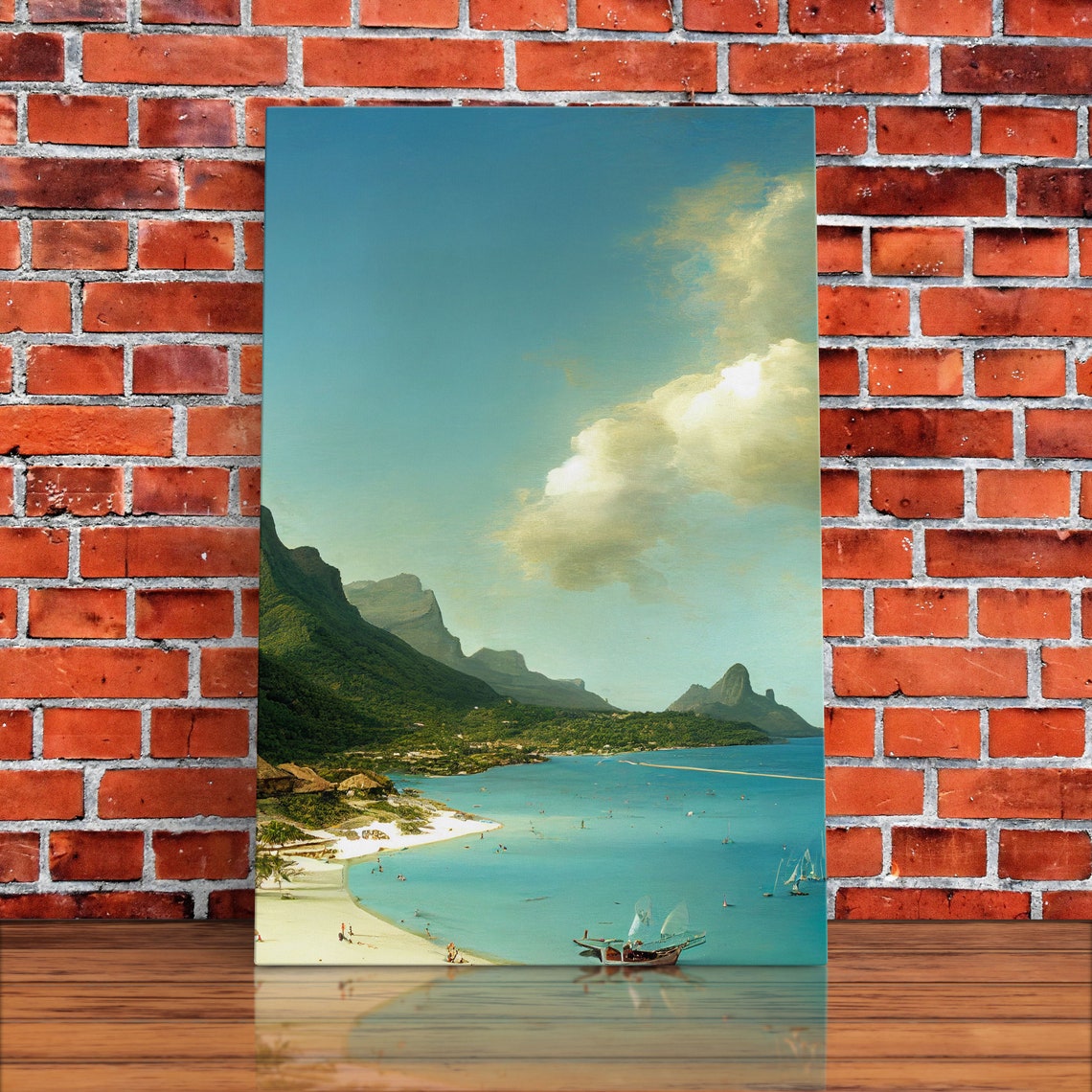 Tropical Beach Art Hawaii Beach Wall Art Framed Print Ready To Hang Painting Print Framed Decor - Image 5