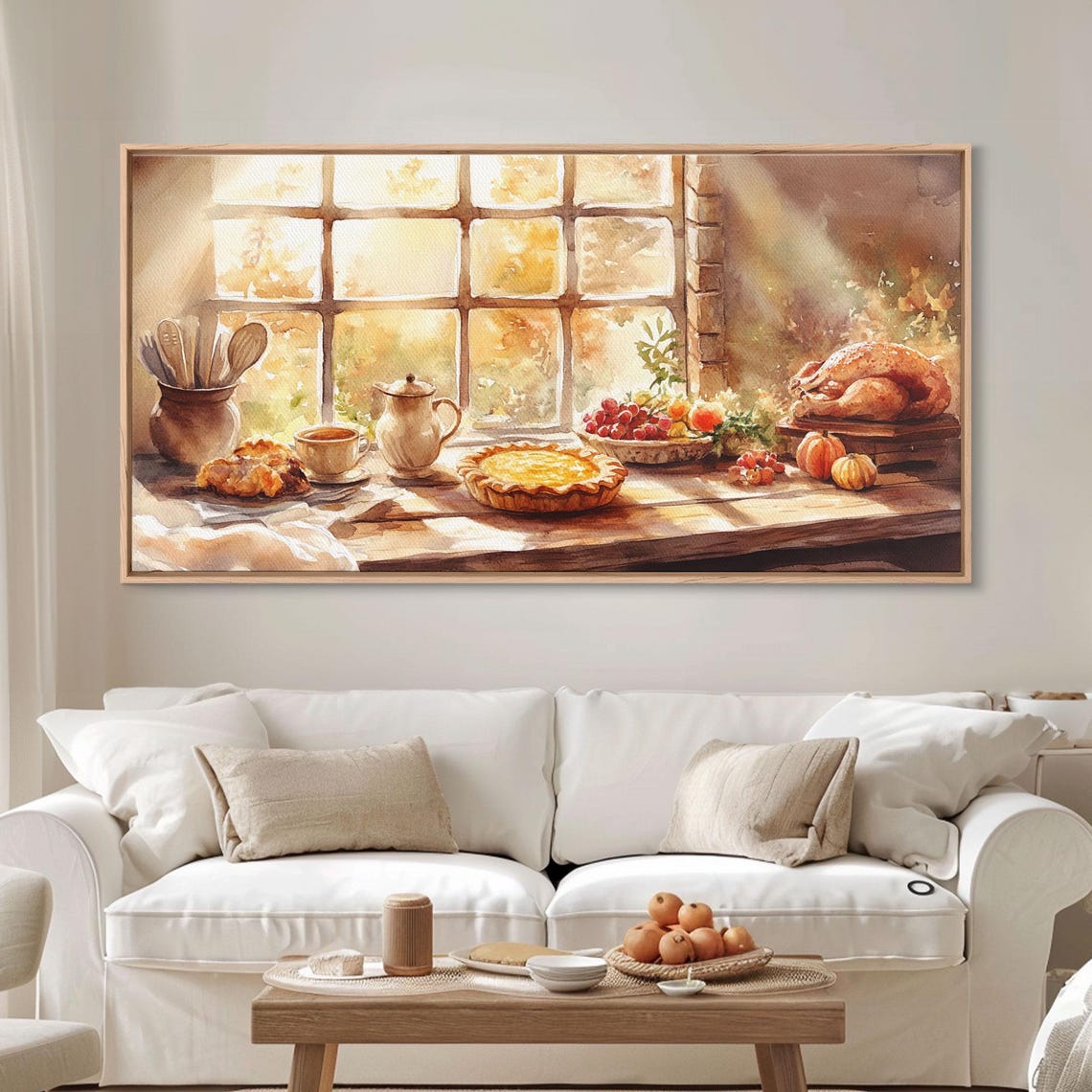 Thanksgiving Harvest Table Pumpkin Pie Turkey Window Art Print - Image 4