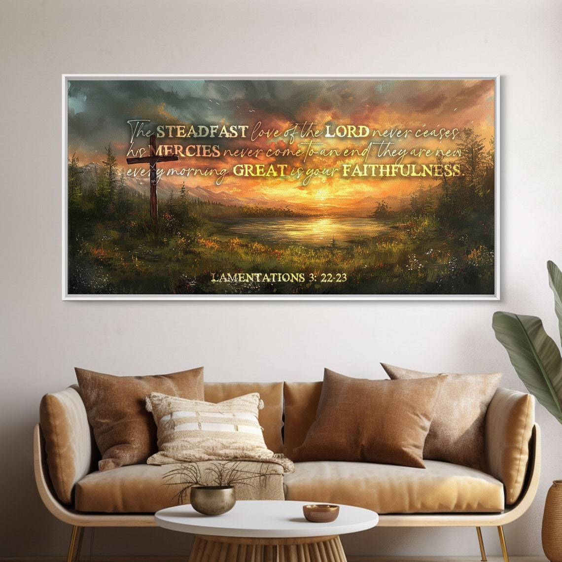 Lamentations 322 23 The Steadfast Love Of The Lord Bible Verse Decor Bible Verse Wall Art Framed Sign Inspirational Scripture Art - Image 5