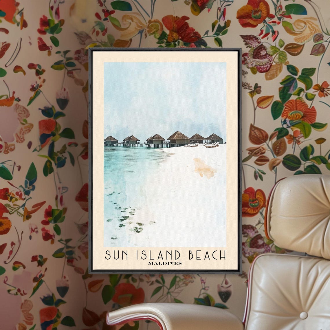 Sun Island Beach Maldives Overwater Villas White Sand Lagoon Poster