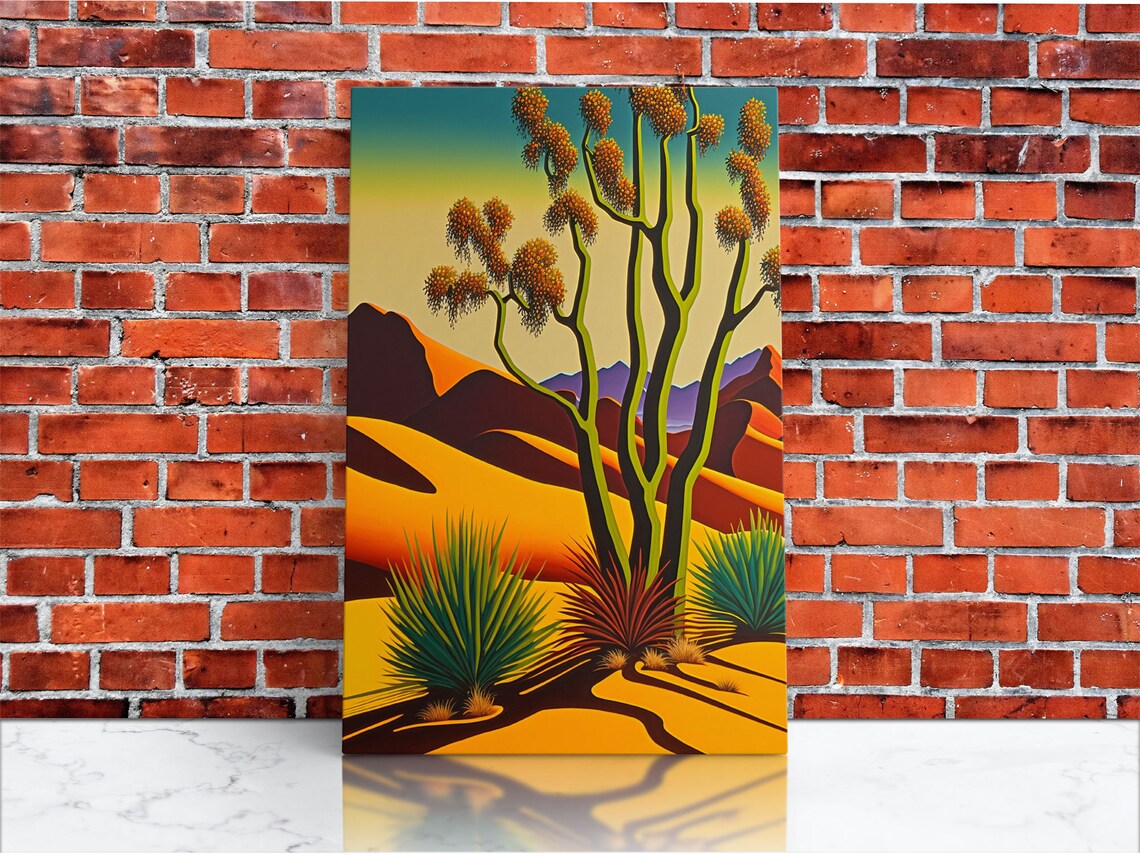 Southwestern Desert Golden Joshua Tree Sunset Dunes Travel Poster - Image 3