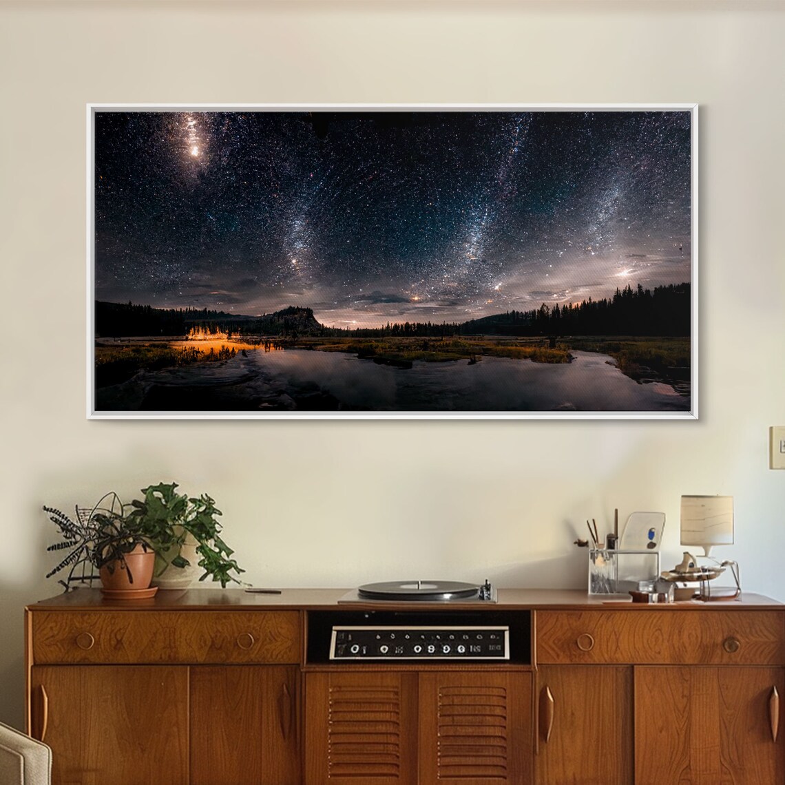 Mountain Night Sky Landscape Minimalist Art Print