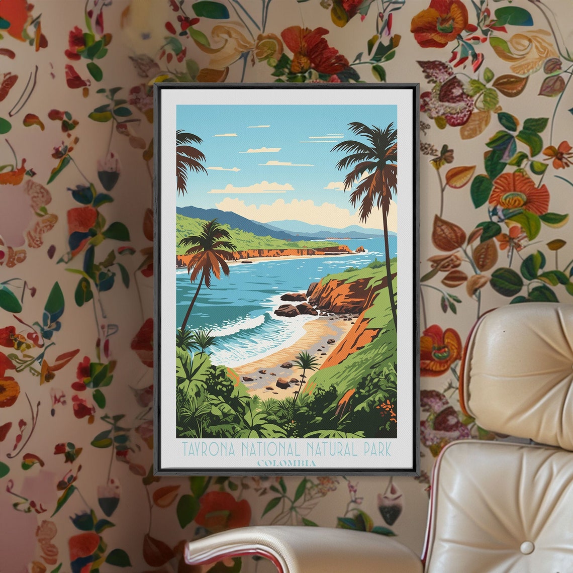 Tayrona National Park Colombia Caribbean Beach Palm Cove Travel Poster - Image 5