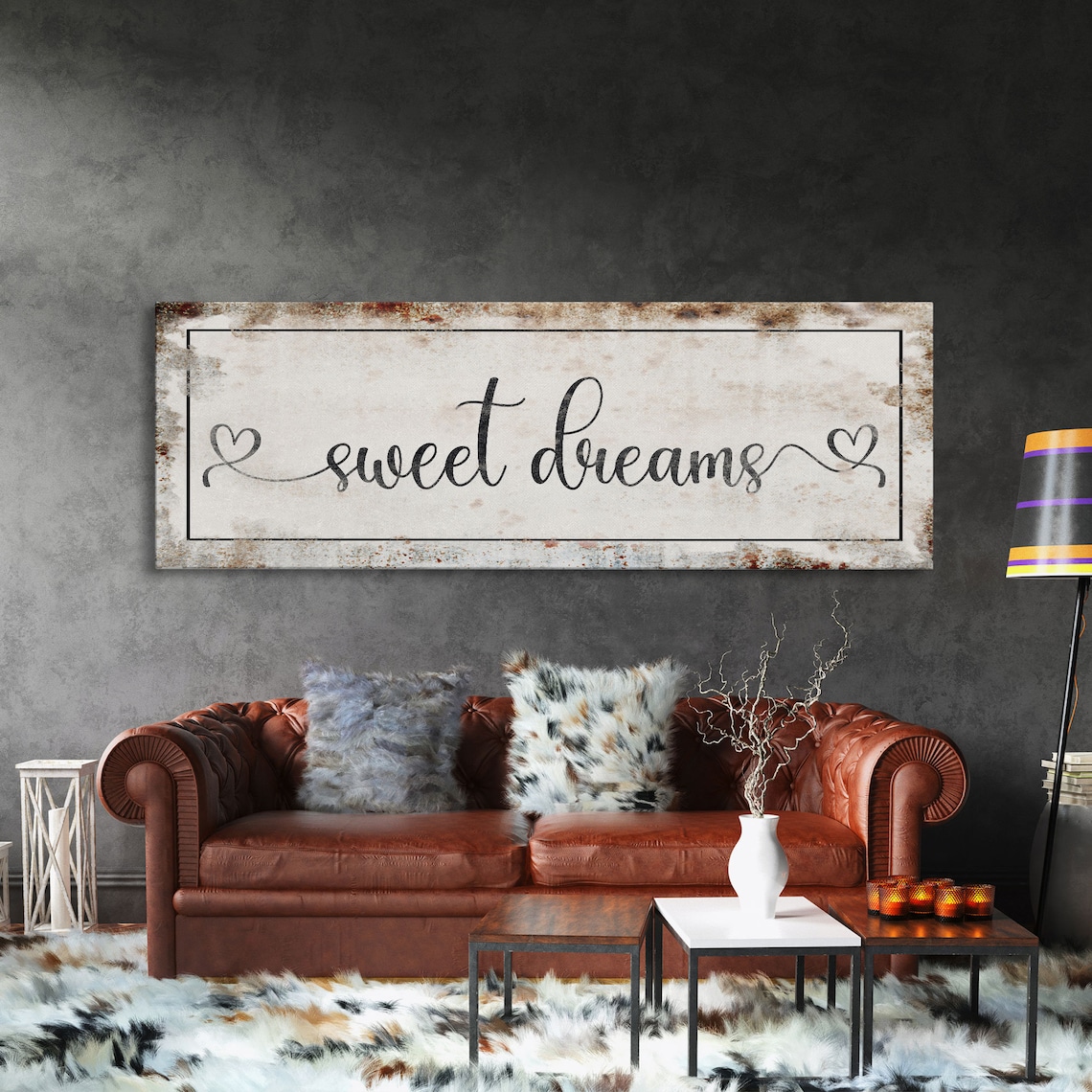 Sweet Dreams Bedroom Wall Decor, Distressed Art Print - Image 5
