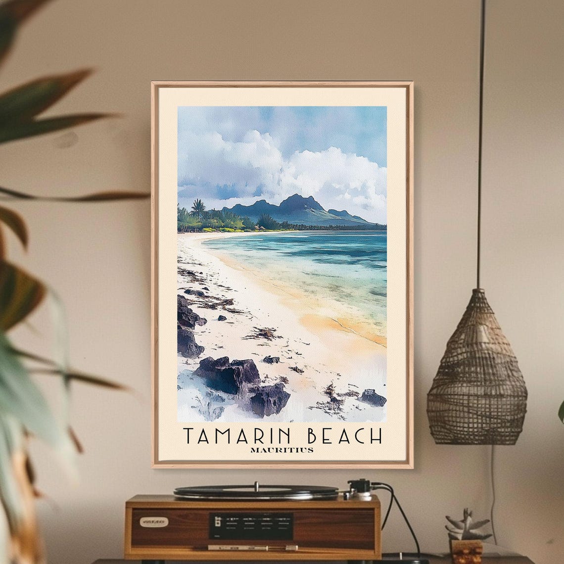 Tamarin Beach Mauritius White Sand Bay Volcanic Rock Shore Poster - Image 3