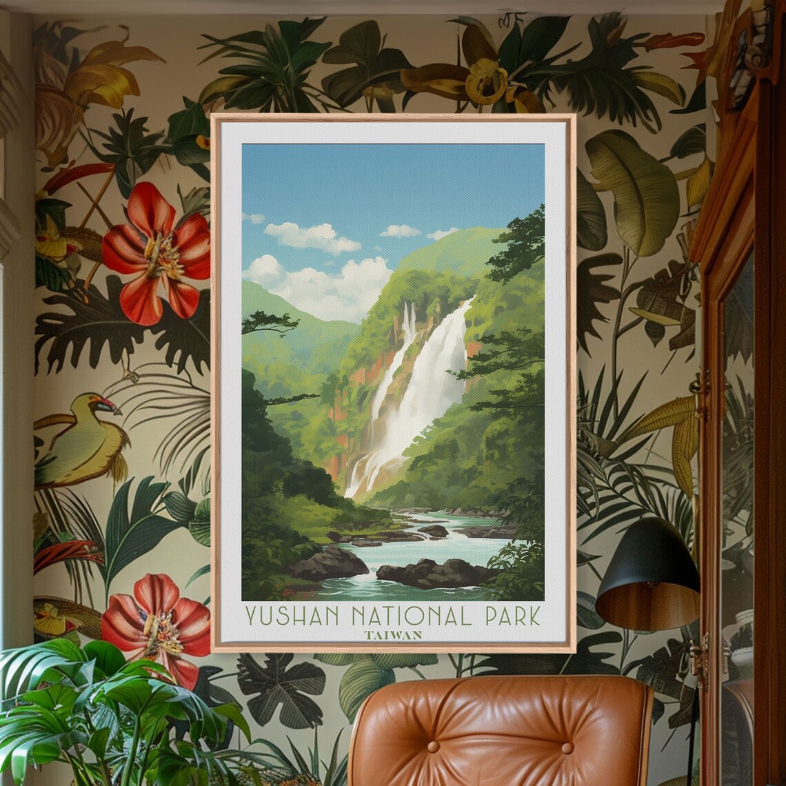 Yushan National Park Taiwan Waterfall Forest Mountain Travel Poster - Image 5