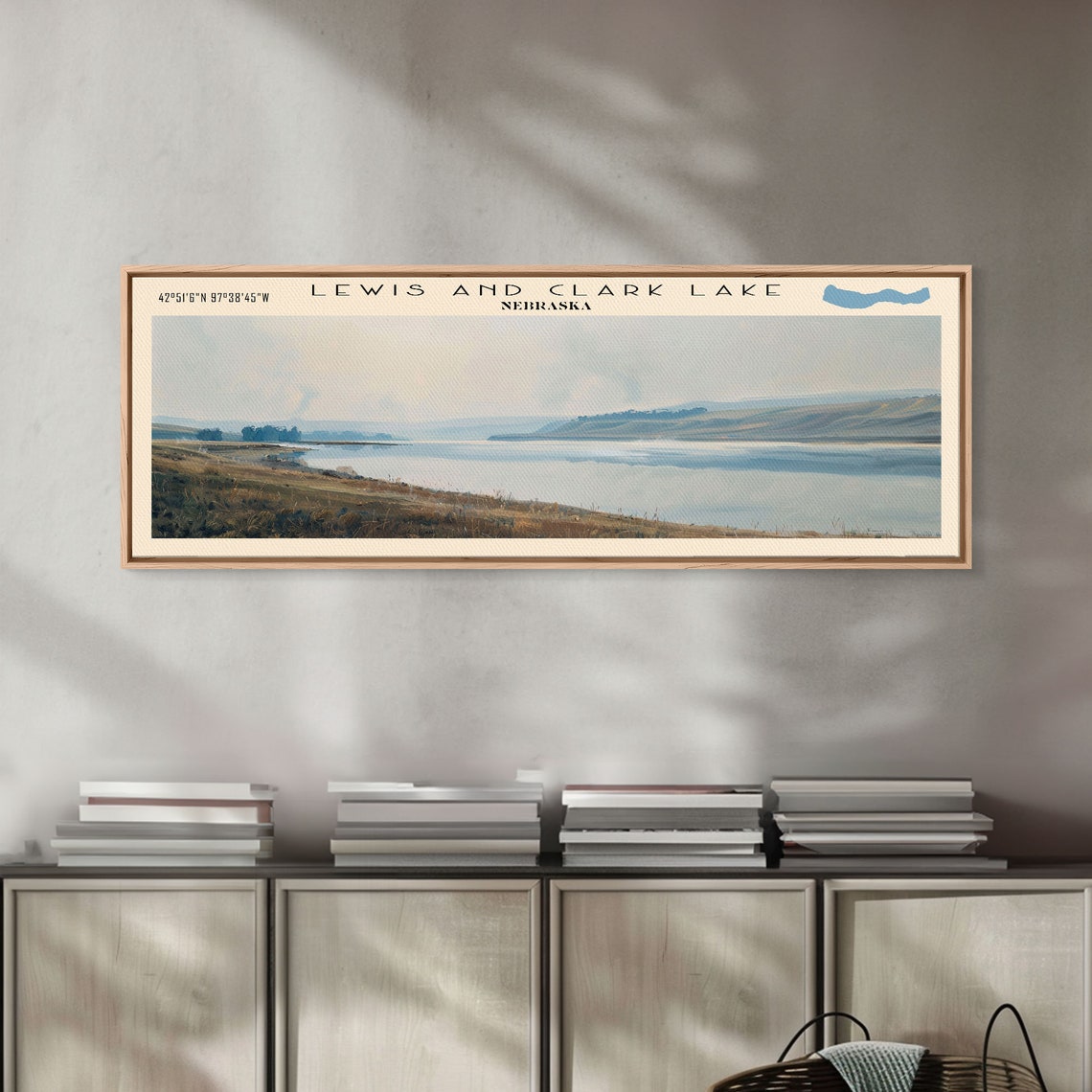 Lewis and Clark Lake Nebraska Calm Blue Gray Prairie Shore Poster - Image 2