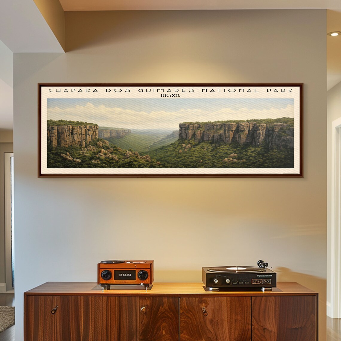 Chapada dos Guimaraes Brazil Red Rock Cliffs Green Valley Travel Poster - Image 4