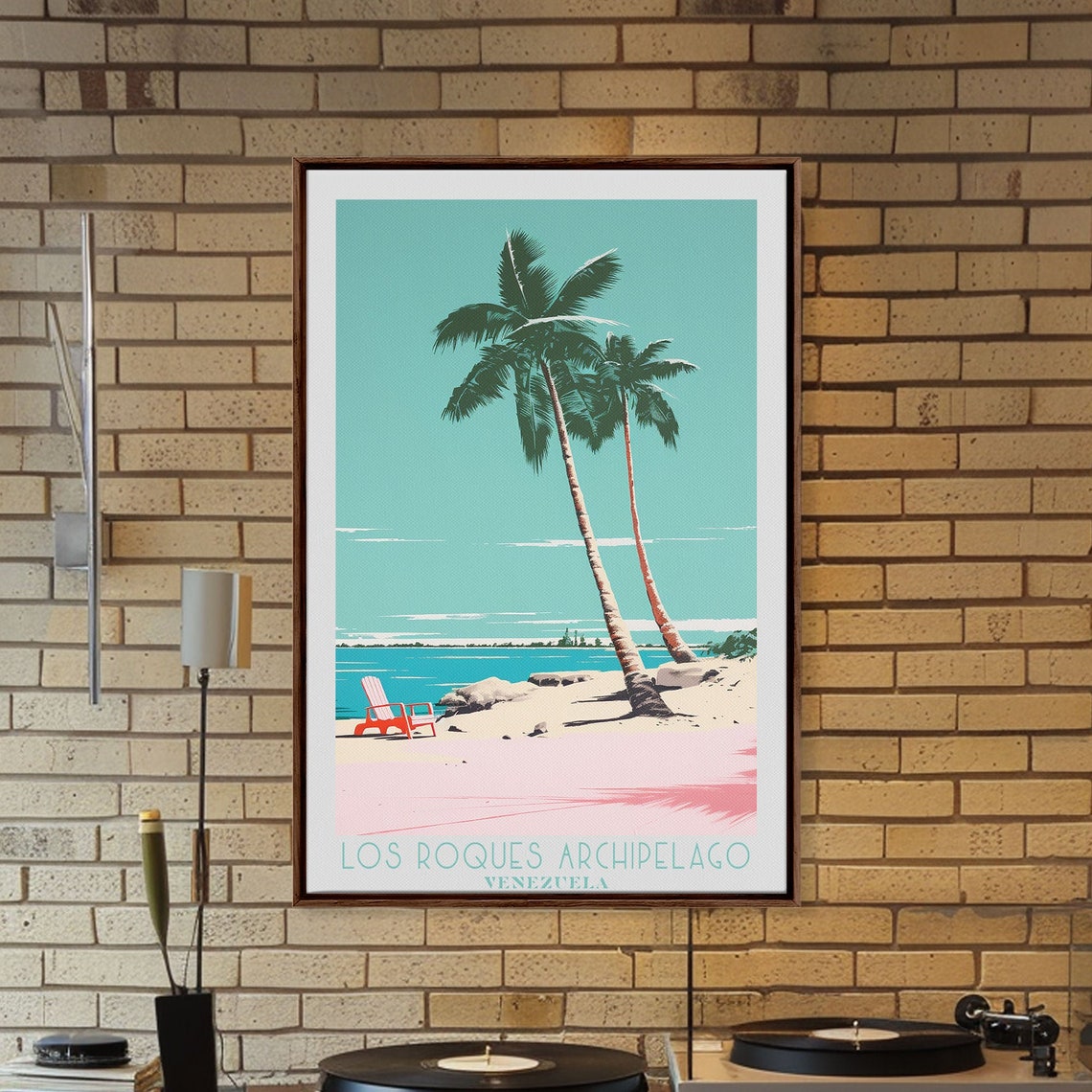 Los Roques Archipelago Venezuela Palm Beach Turquoise Sea Poster