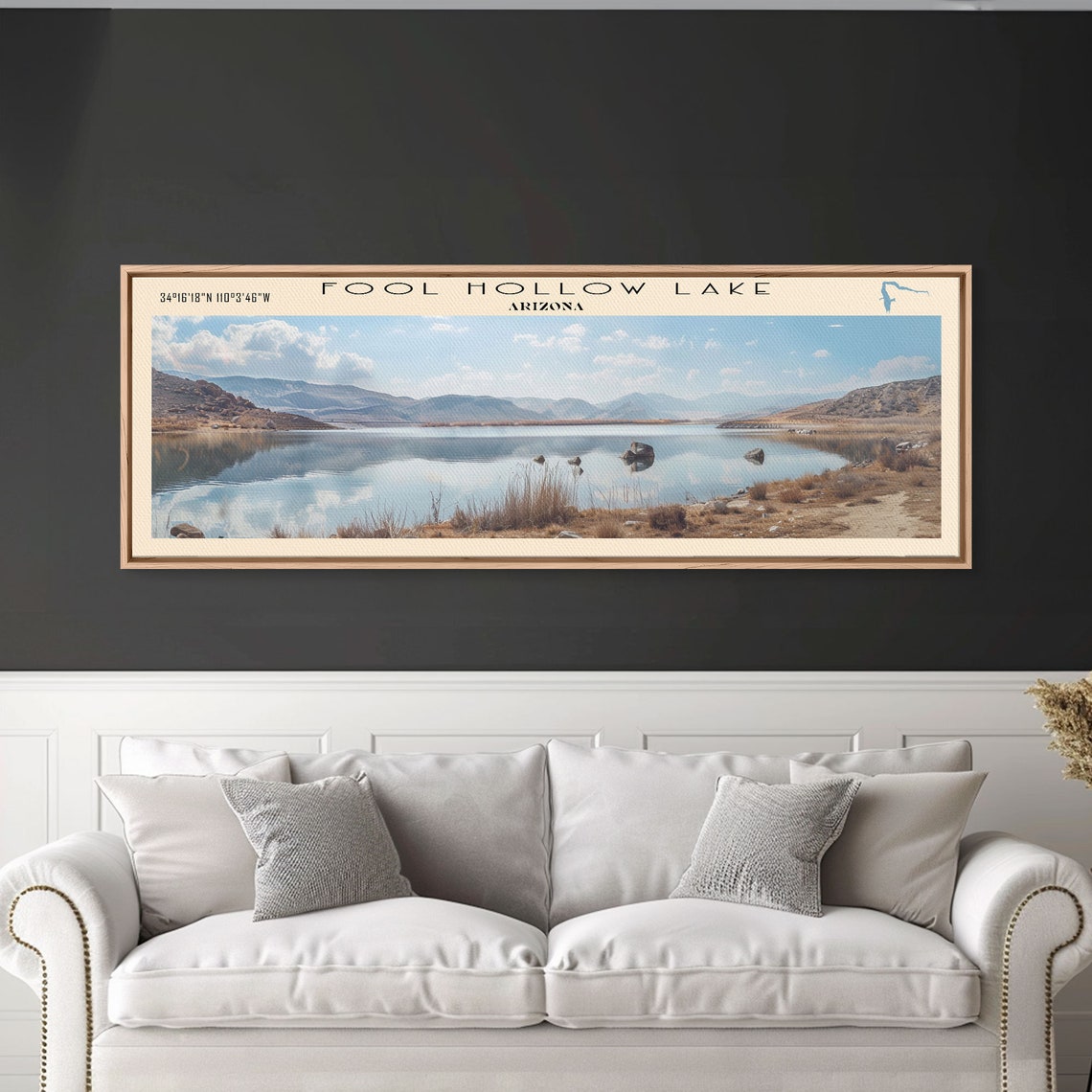 Fool Hollow Lake Arizona Desert Rocks Blue Sky Reflection Poster - Image 4