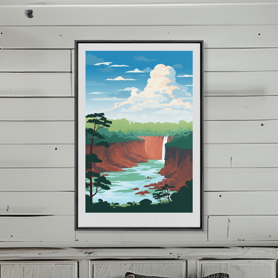 Kaieteur Falls Guyana Jungle Waterfall Red Cliffs River Poster - Image 2