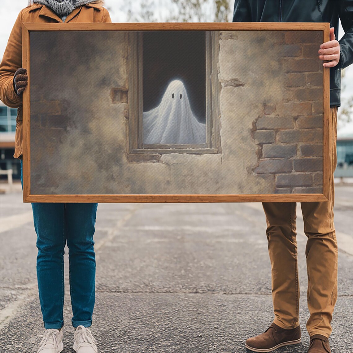 The Ghost In The Window, Funny Halloween Art - Image 3