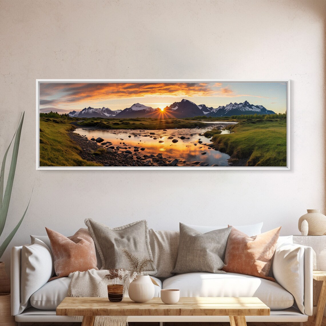 Katmai National Park Sunrise Snowy Peaks Tundra Stream Panoramic Poster - Image 4