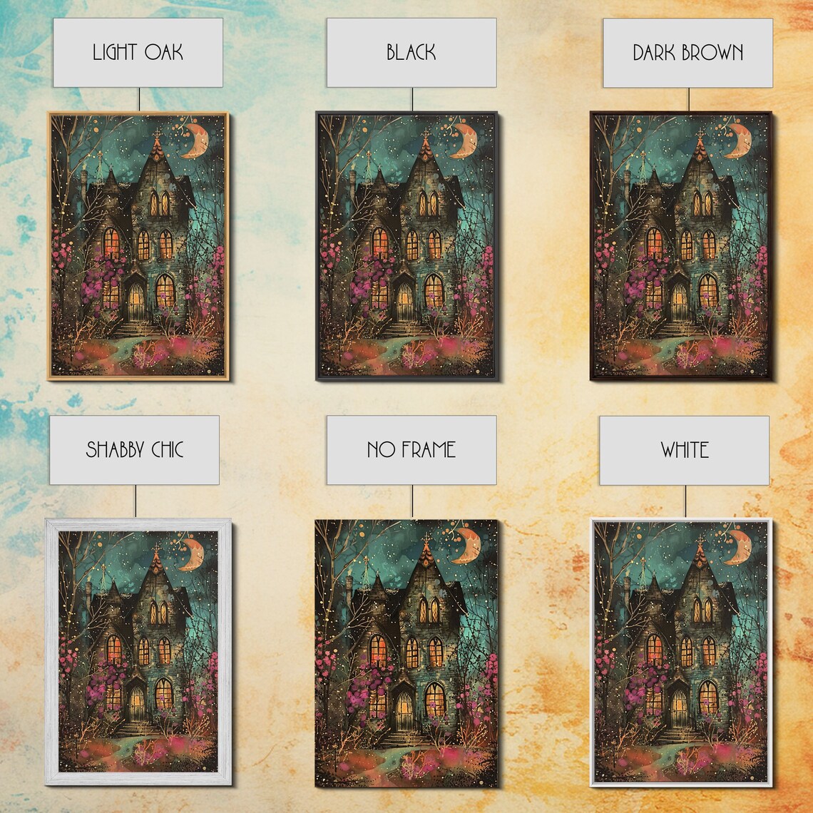 Enchanted Gothic House Halloween Art Print, Spooky - Image 2