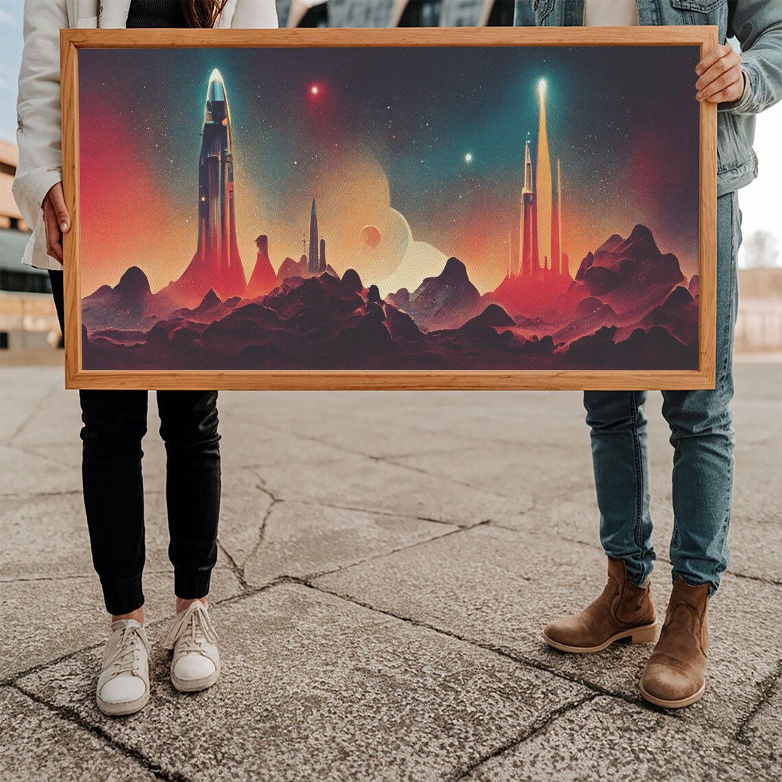 Art Deco Style Spaceship Print, Sci-Fi Space Exploration - Image 5