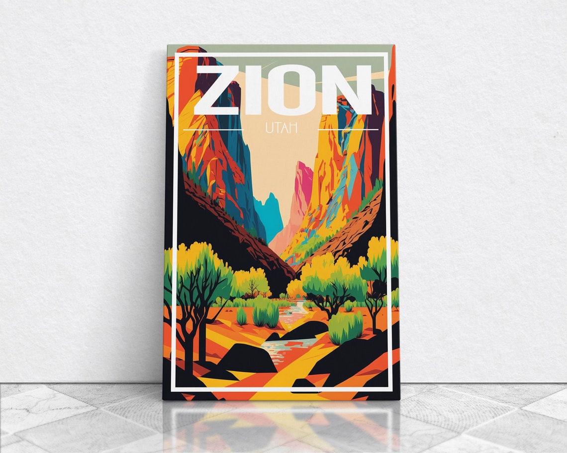 Zion National Park Poster Utah Wall Poster America Art Print Travel Wall Print Travel Poster Travel Wall Art Wall Print - Image 6