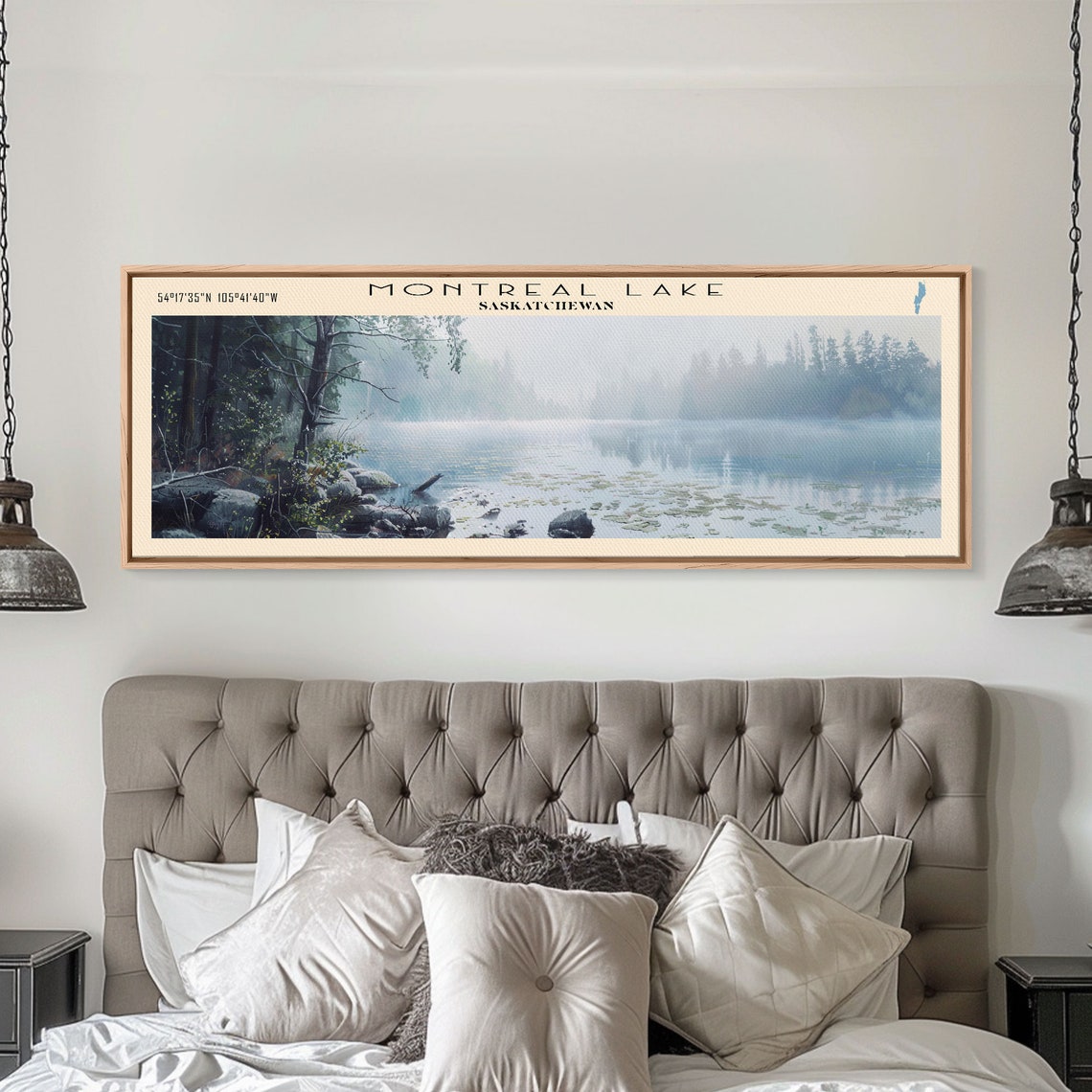 Montreal Lake Saskatchewan Foggy Rocky Shoreline Lily Pad Lake Poster - Image 2