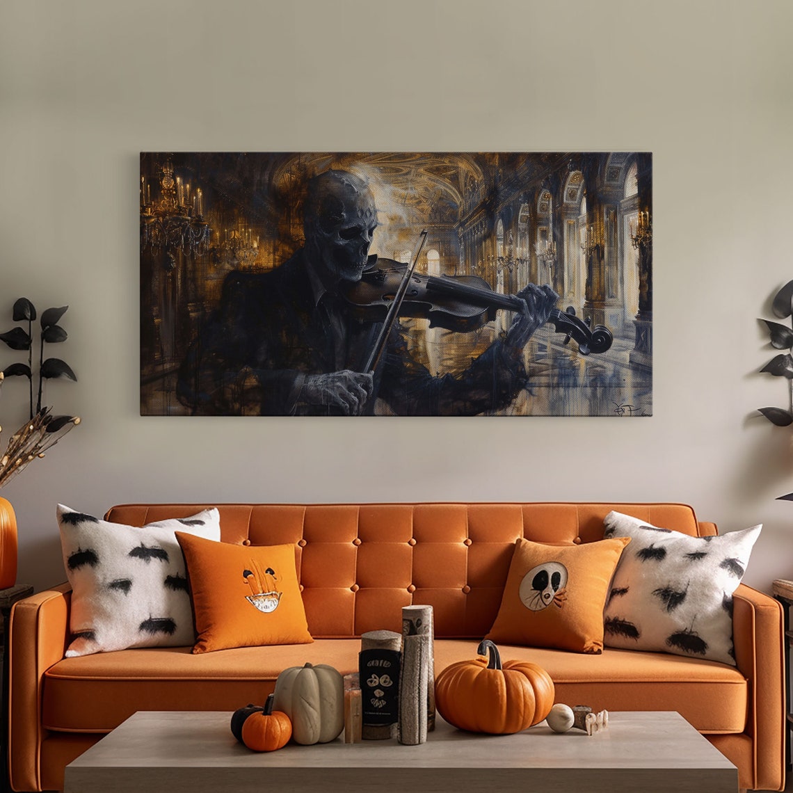 Spectre Violinist Skeleton Playing In Grand Palace Dark Academia Print - Image 5