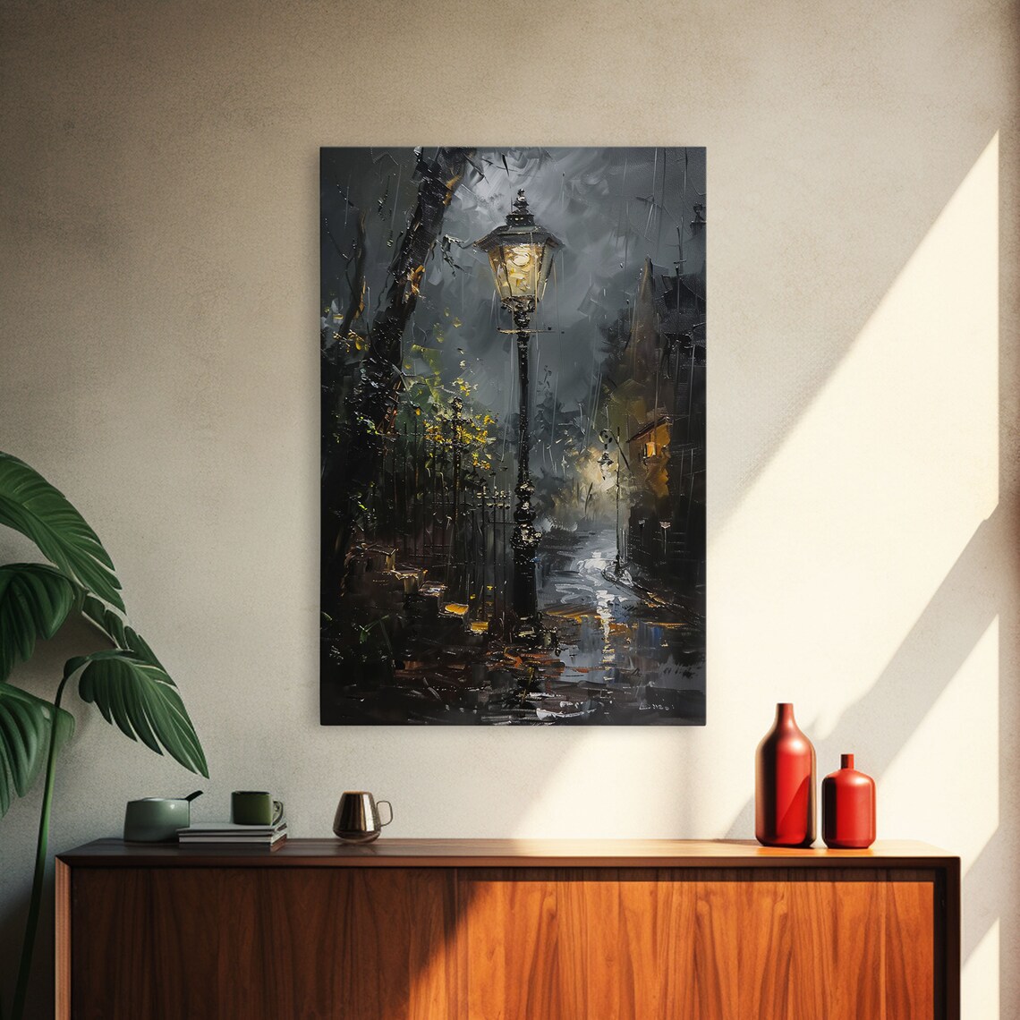 Victorian Street Lamp, Moody Victorian England Art Print - Image 4