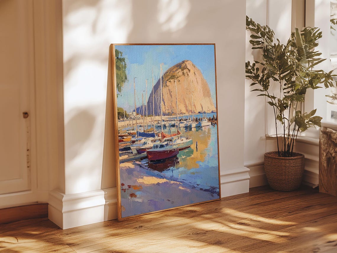 Italian Seaside Village Framed Print Sailboat Painting Italy Painting Italy Vacation Gift Idea Maine Oil Painting Home Decor - Image 6